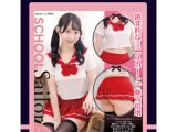 DOLCE.pink スクールコス えちえちセーラー へそ出し 赤（MIU0500）